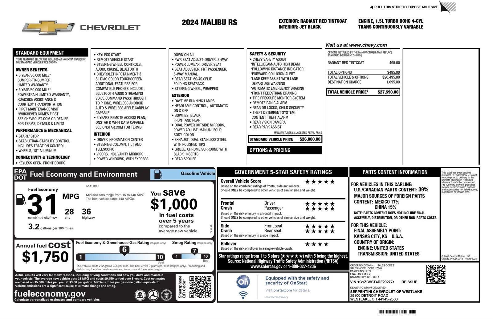 2024 Chevrolet Malibu RS